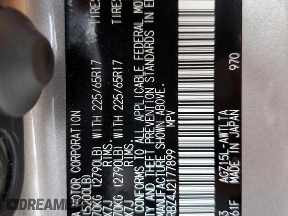 2018 Lexus NX 300 with VIN JTJBARBZ4J2177899, listed as a Copart auction lot 54820035 with 67,052 mi miles and Salvage title. Bid and sale history available at DreamBid. Image 13.
