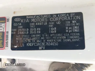 2014 Kia Sportage EX с VIN KNDPC3AC8E7614650, выставлен на аукционе IAAI как лот 42486487 с пробегом 124 029 миль миль и . История ставок и продаж доступна на DreamBid. Изображение 9.