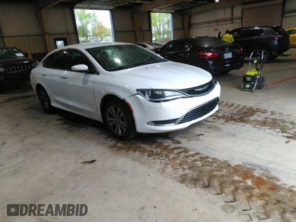 2015 Chrysler 200 Limited with VIN 1C3CCCAB9FN708205, listed as a IAAI auction lot 41946588 with 166,372 mi miles. Bid and sale history available at carsss.com. Image 1.
