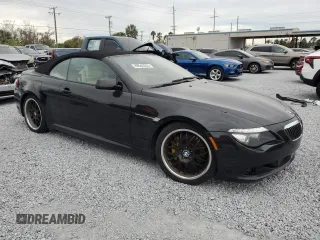 2008 BMW 6 Series 650i with VIN WBAEB53518CX60644, listed as a Copart auction lot 89048205 with 0 mi miles and Salvage Title. Bid and sale history available at carsss.com. Image 4.