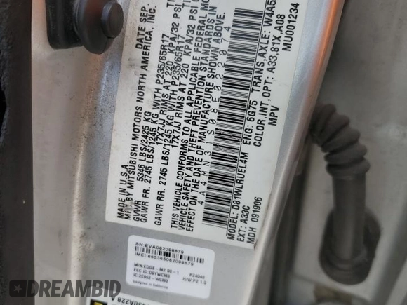 2008 Mitsubishi Endeavor SE with VIN 4A4MN31S08E022074, listed as a Copart auction lot 43822295 with 178,142 mi miles and Salvage Title. Bid and sale history available at carsss.com. Image 15.