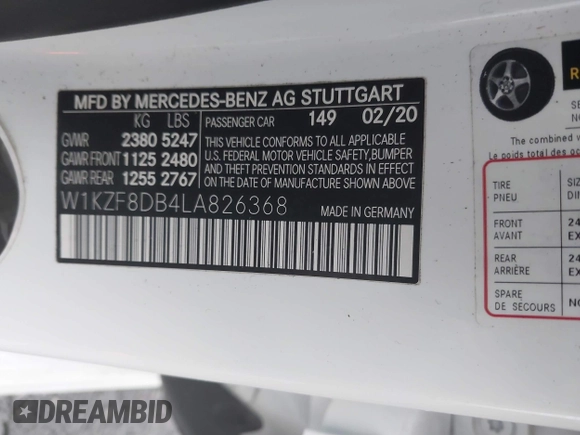 2020 Mercedes-Benz E 350 z VIN W1KZF8DB4LA826368, wystawiony jako IAAI lot #41449930 z przebiegiem 31 319 mil mil oraz . Historia ofert i sprzedaży dostępna na DreamBid. Obrazek 9.