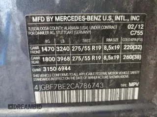2012 Mercedes-Benz GL-Class GL 450 with VIN 4JGBF7BE2CA786743, listed as a Copart auction lot 74505554 with 233,535 mi miles and Salvage Title. Bid and sale history available at carsss.com. Image 14.