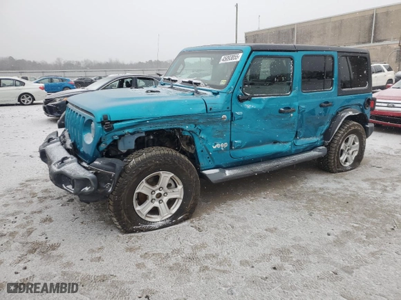2019 Jeep Wrangler Unlimited Sport with VIN 1C4HJXDG8KW659203, listed as a Copart auction lot 45093855 with 61,934 mi miles and Salvage Title. Bid and sale history available at carsss.com. Image 1.