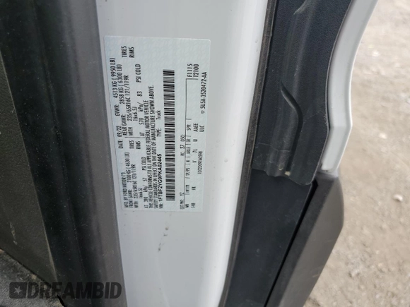 2023 Ford Transit with VIN 1FTBF2YG9PKA02445, listed as a Copart auction lot 64476254 with 24,922 mi miles and Salvage Title. Bid and sale history available at DreamBid. Image 13.