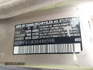 2003 Mercedes-Benz C 240 с VIN WDBRF61J43A446598, выставлен на аукционе IAAI как лот 41925959 с пробегом Не указан миль и . История ставок и продаж доступна на DreamBid. Изображение 9.