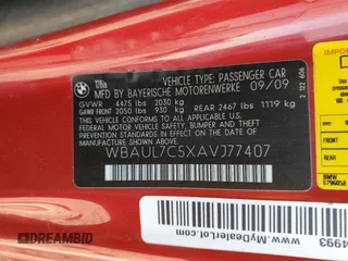 2010 BMW 1 Series 128i with VIN WBAUL7C5XAVJ77407, listed as a Copart auction lot 75903634 with 127,619 mi miles and Salvage title. Bid and sale history available at DreamBid. Image 12.