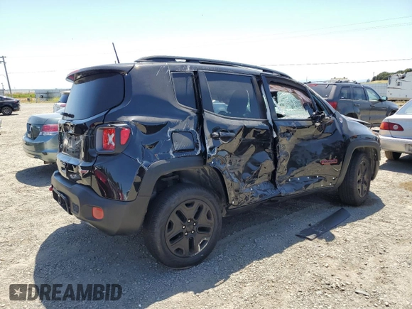 2018 Jeep Renegade Trailhawk with VIN ZACCJBCB8JPH60403, listed as a Copart auction lot 58562765 with 43,009 mi miles and Salvage title. Bid and sale history available at DreamBid. Image 3.