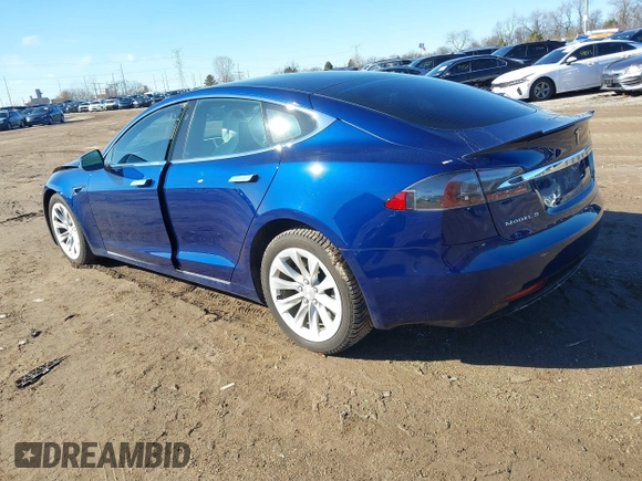 2017 Tesla Model S 100D with VIN 5YJSA1E20HF229362, listed as a IAAI auction lot 41698083 with 75,737 mi miles. Bid and sale history available at carsss.com. Image 3.