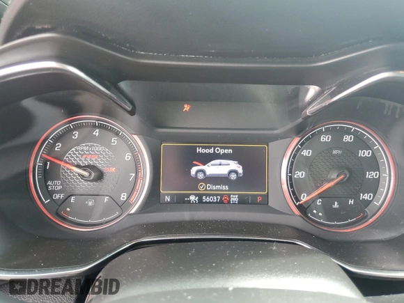 2021 Chevrolet TrailBlazer RS with VIN KL79MUSL2MB050822, listed as a Copart auction lot 62675554 with 56,037 mi miles and Salvage Title. Bid and sale history available at DreamBid. Image 9.