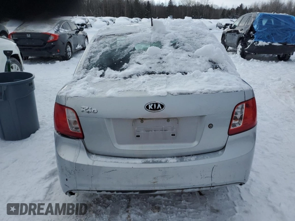 2010 Kia Rio with VIN KNADH4B38A6595734, listed as a Copart auction lot 46349825 with Not Provided miles and Salvage Title. Bid and sale history available at DreamBid. Image 6.
