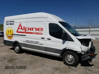 2022 Ford Transit Cargo with VIN 1FTBR3U88NKA64508, listed as a Copart auction lot 55091405 with 81,200 mi miles and Salvage Title. Bid and sale history available at DreamBid. Image 4.