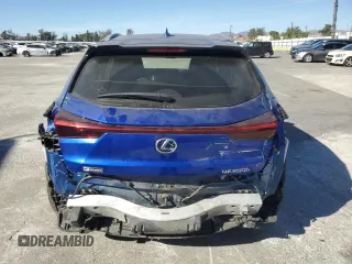 2021 Lexus UX with VIN JTHE9JBH4M2039025, listed as a Copart auction lot 41809335 with 58,569 mi miles and Salvage Title. Bid and sale history available at carsss.com. Image 6.