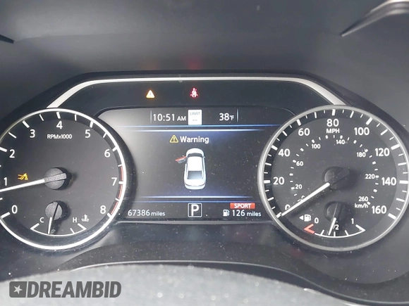 2021 Nissan Maxima SV with VIN 1N4AA6CV9MC513687, listed as a IAAI auction lot 41744440 with 67,386 mi miles and . Bid and sale history available at DreamBid. Image 7.