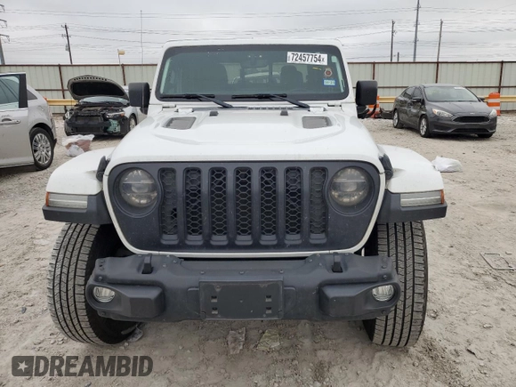 2022 Jeep Gladiator Rubicon with VIN 1C6JJTBG1NL119900, listed as a Copart auction lot 72457754 with 70,055 mi miles and Salvage title. Bid and sale history available at DreamBid. Image 5.