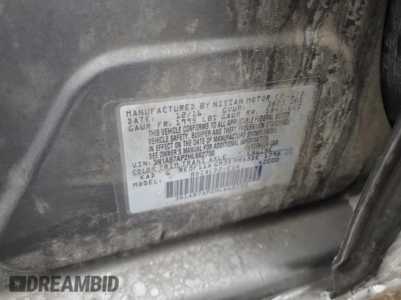 2017 Nissan Sentra SV with VIN 3N1AB7AP2HL662750, listed as a Copart auction lot 44260195 with Not Provided miles and Clean Title. Bid and sale history available at carsss.com. Image 12.