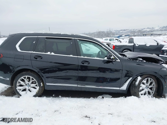 2023 BMW X7 xDrive40i with VIN 5UX23EM02P9P75041, listed as a IAAI auction lot 41563740 with 1 mi miles. Bid and sale history available at carsss.com. Image 14.