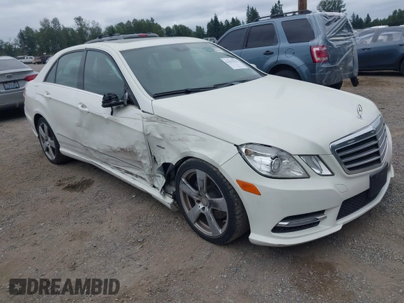 2012 Mercedes-Benz E 350 Luxury with VIN WDDHF5KBXCA592721, listed as a IAAI auction lot 42357925 with 86,783 mi miles and . Bid and sale history available at DreamBid. Image 1.