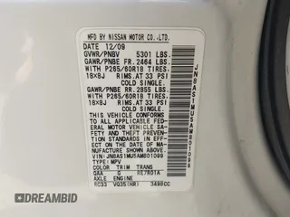 2010 Infiniti FX with VIN JN8AS1MU5AM801099, listed as a IAAI auction lot 42721893 with 197,531 mi miles and . Bid and sale history available at DreamBid. Image 9.