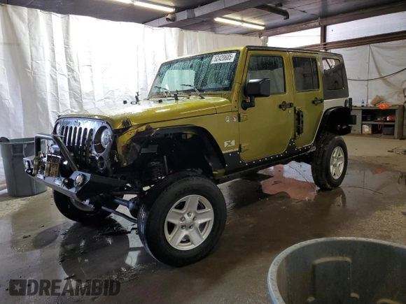 2007 Jeep Wrangler Unlimited X with VIN 1J4GA39187L190061, listed as a Copart auction lot 52420685 with 217,346 mi miles and Salvage Title. Bid and sale history available at DreamBid. Image 1.