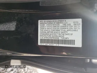 2023 Honda Odyssey EX-L with VIN 5FNRL6H69PB048988, listed as a Copart auction lot 50163455 with 35,475 mi miles and Salvage Title. Bid and sale history available at carsss.com. Image 13.