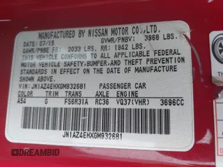 2016 Nissan 370Z z VIN JN1AZ4EHXGM932681, wystawiony jako IAAI lot #42350850 z przebiegiem 94 586 mil mil oraz . Historia ofert i sprzedaży dostępna na DreamBid. Obrazek 9.