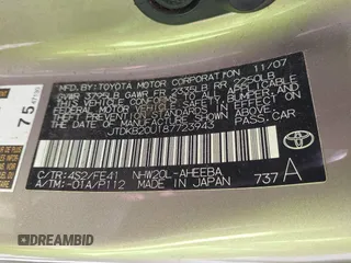 2008 Toyota Prius with VIN JTDKB20U187723943, listed as a IAAI auction lot 41991967 with 180,204 mi miles and . Bid and sale history available at carsss.com. Image 9.