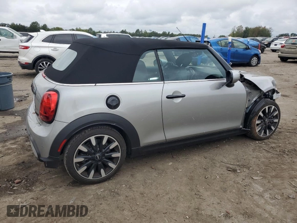 2023 MINI Convertible Cooper S with VIN WMW43DL07P3R10231, listed as a Copart auction lot 72804794 with 7,460 mi miles and Salvage title. Bid and sale history available at DreamBid. Image 3.