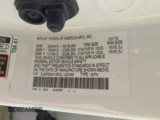 2016 Honda CR-V LX with VIN 5J6RM4H36GL125346, listed as a IAAI auction lot 41901397 with 231,223 mi miles. Bid and sale history available at carsss.com. Image 9.