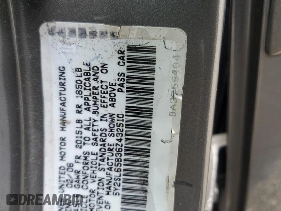 2006 Pontiac Vibe with VIN 5Y2SL65836Z432510, listed as a Copart auction lot 62426695 with 194,287 mi miles and Salvage title. Bid and sale history available at DreamBid. Image 13.