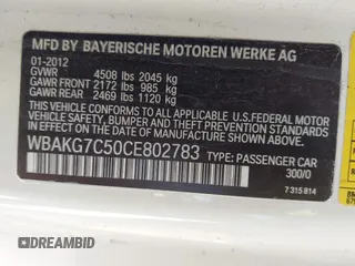 2012 BMW 3 Series 335i z VIN WBAKG7C50CE802783, wystawiony jako IAAI lot #42147783 z przebiegiem 76 083 mil mil oraz . Historia ofert i sprzedaży dostępna na DreamBid. Obrazek 9.
