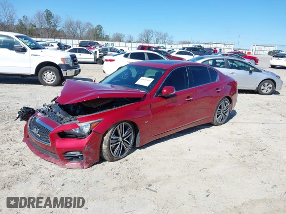 2015 Infiniti Q50 Premium with VIN JN1BV7AP6FM339042, listed as a IAAI auction lot 41645935 with 109,439 mi miles. Bid and sale history available at carsss.com. Image 2.