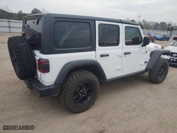 2024 Jeep Wrangler Sport with VIN 1C4PJXDG5RW319108, listed as a Copart auction lot 44982665 with 13,472 mi miles and Salvage Title. Bid and sale history available at carsss.com. Image 3.