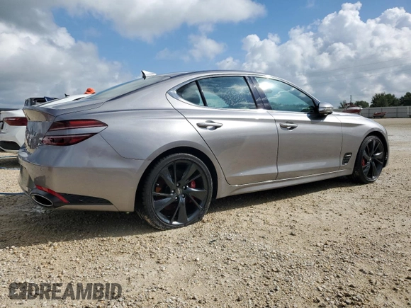 2022 Genesis G70 3.3T with VIN KMTG54TE9NU082715, listed as a Copart auction lot 73763974 with 8,834 mi miles and Non Repairable. Bid and sale history available at carsss.com. Image 3.