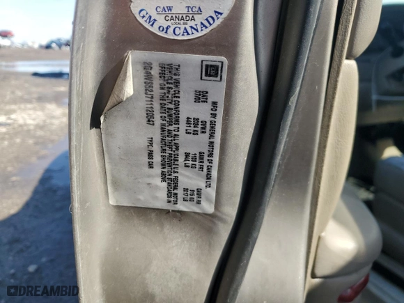 2001 Buick Century Custom with VIN 2G4WS52J711120547, listed as a Copart auction lot 49328295 with 0 mi miles and Salvage Title. Bid and sale history available at carsss.com. Image 12.