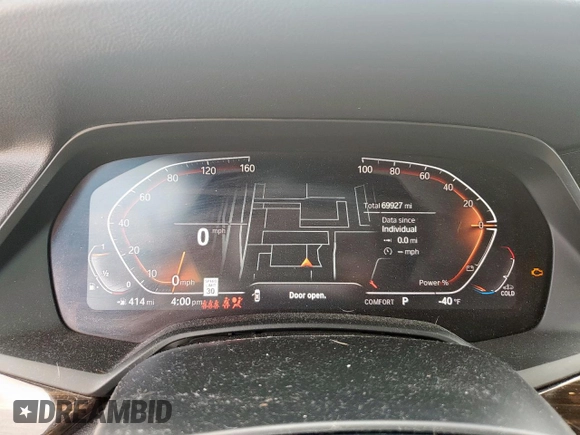 2021 BMW X5 sDrive40i with VIN 5UXCR4C06M9F56578, listed as a Copart auction lot 58218315 with 69,927 mi miles and Salvage title. Bid and sale history available at DreamBid. Image 9.