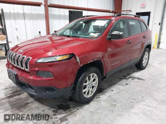 2015 Jeep Cherokee Sport with VIN 1C4PJMAB8FW719652, listed as a IAAI auction lot 41475308 with 247,960 mi miles. Bid and sale history available at carsss.com. Image 2.