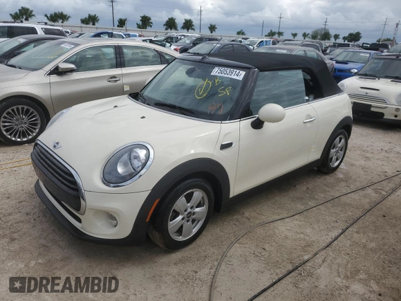 2017 MINI Convertible Cooper z VIN WMWWG5C38H3C99627, wystawiony jako Copart lot #75053914 z przebiegiem 42 087 mil mil oraz Nie do naprawy • Non repairable. Historia ofert i sprzedaży dostępna na DreamBid. Obrazek 1.
