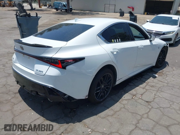 2023 Lexus IS 350 F Sport with VIN JTHGZ1B20P5059313, listed as a IAAI auction lot 42347689 with 32,949 mi miles and . Bid and sale history available at DreamBid. Image 4.