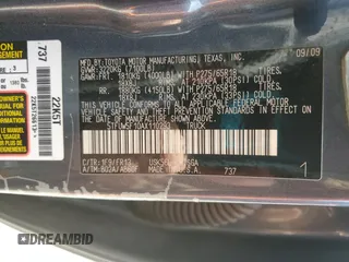 2010 Toyota Tundra with VIN 5TFUW5F10AX110293, listed as a Copart auction lot 64685105 with 256,875 mi miles and Salvage title. Bid and sale history available at DreamBid. Image 12.