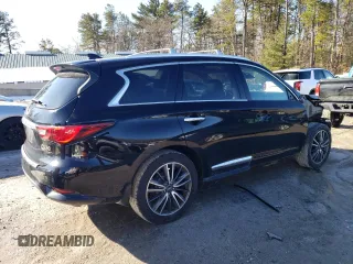 2019 Infiniti QX60 Luxe z VIN 5N1DL0MM1KC561598, wystawiony jako Copart lot #46123045 z przebiegiem 91 619 mil mil oraz Szkody całkowita. Historia ofert i sprzedaży dostępna na DreamBid. Obrazek 3.