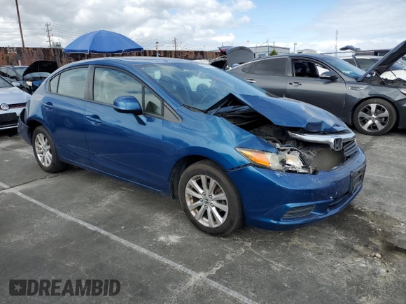 2012 Honda Civic EX with VIN 2HGFB2F80CH541919, listed as a Copart auction lot 53491455 with 82,122 mi miles and Salvage Title. Bid and sale history available at DreamBid. Image 4.