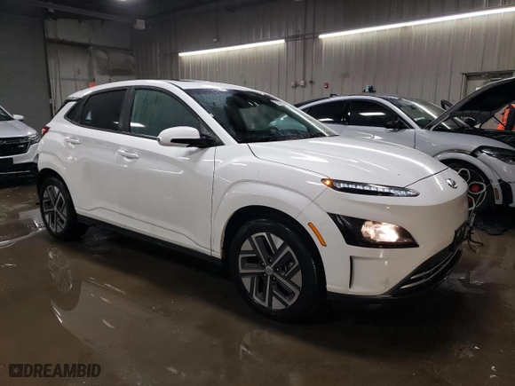 2023 Hyundai Kona Electric SEL with VIN KM8K33AG5PU183410, listed as a Copart auction lot 46351665 with 60,807 mi miles and Salvage Title. Bid and sale history available at carsss.com. Image 4.
