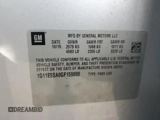2016 Chevrolet Malibu Limited LTZ with VIN 1G11E5SA8GF159888, listed as a Copart auction lot 68514614 with 133,509 mi miles and Salvage Title. Bid and sale history available at carsss.com. Image 14.