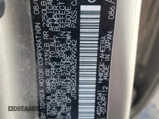 2008 Toyota Prius with VIN JTDKB20U983299242, listed as a Copart auction lot 53867585 with 166,829 mi miles and Salvage Title. Bid and sale history available at DreamBid. Image 14.