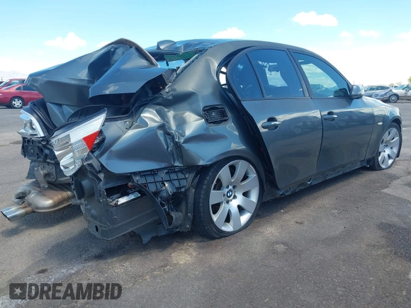 2005 BMW 5 Series 530i with VIN WBANA73575CR60969, listed as a IAAI auction lot 41652628 with Not Provided miles and . Bid and sale history available at DreamBid. Image 4.
