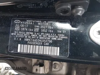 2017 Hyundai Accent SE with VIN KMHCT4AE0HU357796, listed as a IAAI auction lot 38133047 with 111,629 mi miles and . Bid and sale history available at carsss.com. Image 9.