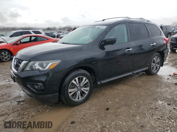 2017 Nissan Pathfinder S with VIN 5N1DR2MN0HC611967, listed as a Copart auction lot 47572445 with 145,249 mi miles and Salvage Title. Bid and sale history available at DreamBid. Image 1.