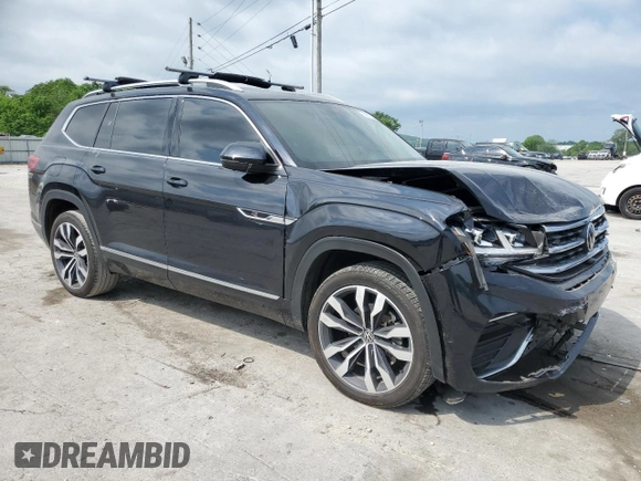 2022 Volkswagen Atlas SEL Premium R-Line with VIN 1V2FR2CAXNC532621, listed as a Copart auction lot 55081255 with 96,104 mi miles and Salvage title. Bid and sale history available at DreamBid. Image 4.