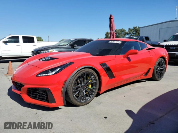 2018 Chevrolet Corvette Z06 1LZ with VIN 1G1YN2D65J5600170, listed as a Copart auction lot 57647814 with 38,226 mi miles and Salvage Title. Bid and sale history available at carsss.com. Image 1.